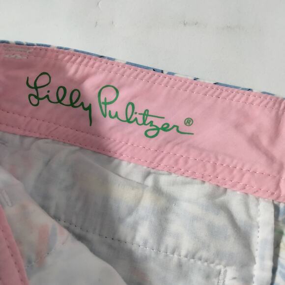 Lilly Pulitzer Sz 0 Callahan Short Get Nauti Sailboat Print Blue Beach Nautical - Picture 5 of 6